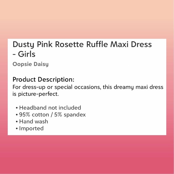 COPY - SALE - NWOT Gorgeous Girls Dress Ruffles & Rosettes Size 4 | Girls Maxi - Picture 4 of 4